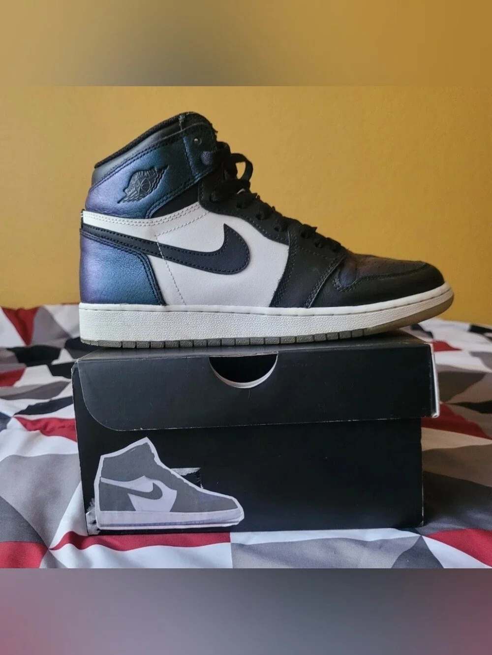 Air Jordan Retro 1 All Star Chameleon Mens Size 6.5 White green Basketball Shoes